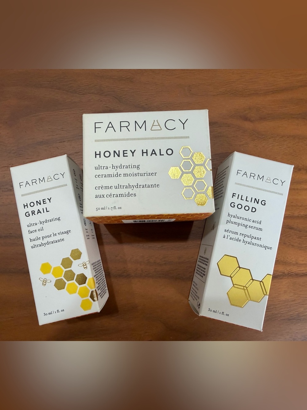 NEW Farmacy 3-Piece Luxury Skincare Set | Honey Halo Honey Grail Filling Good